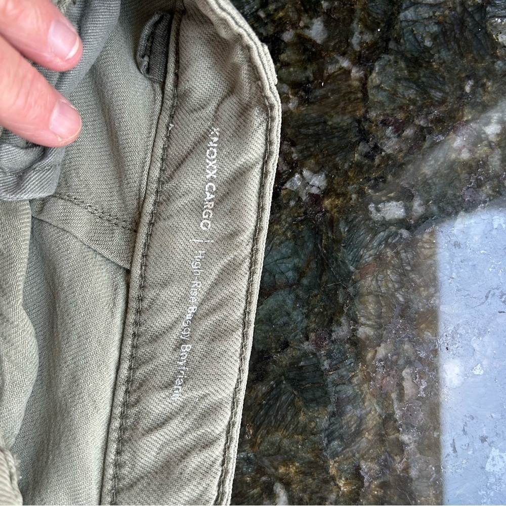 AG Los Angeles Knoxx Cargo High Rise Baggy Boyfriend green pants. Grunge utility - Picture 15 of 16